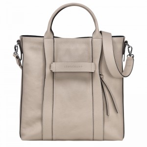 Longchamp 3D L Tote bag - Leather Grey | OUSV79604