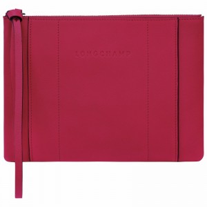 Longchamp 3D Pouch - Leather Fuchsia | SVRM93614