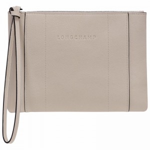 Longchamp 3D Pouch - Leather Grey | MWBR45980