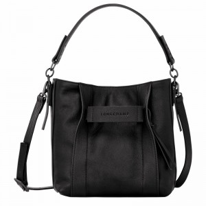 Longchamp 3D S Crossbody bag - Leather Black | VHOF86401