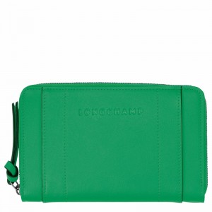 Longchamp 3D Wallet - Leather Green | WKAG70149