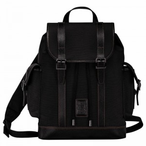 Longchamp Boxford Backpack - Recycled canvas Black | AUBC96012