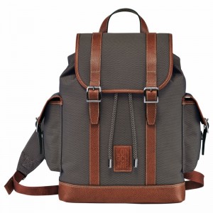 Longchamp Boxford Backpack - Recycled canvas Brown | SVEP14892