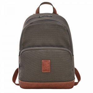 Longchamp Boxford Backpack - Recycled canvas Brown | NOPB43768