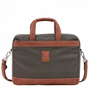 Longchamp Boxford L Briefcase - Recycled canvas Brown | JAOH46981