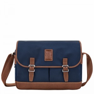 Longchamp Boxford L Crossbody bag - Recycled canvas Blue | JFTG12508