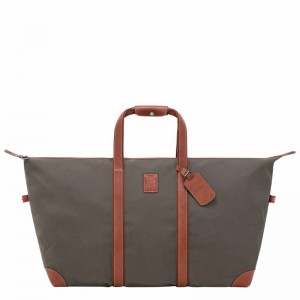 Longchamp Boxford L Travel bag - Recycled canvas Brown | DNPU57836