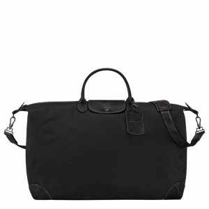 Longchamp Boxford M Travel bag - Recycled canvas Black | LEDQ45073