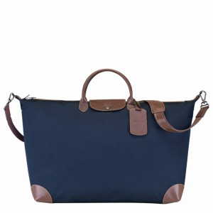 Longchamp Boxford M Travel bag - Recycled canvas Blue | WOFD34172