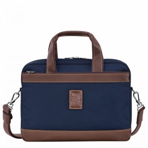 Longchamp Boxford S Briefcase - Recycled canvas Blue | AZDE25731