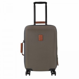 Longchamp Boxford S Suitcase - Recycled canvas Brown | VGKF40398