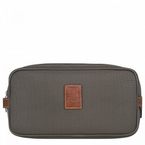 Longchamp Boxford Toiletry case - Recycled canvas Brown | UVQB64517