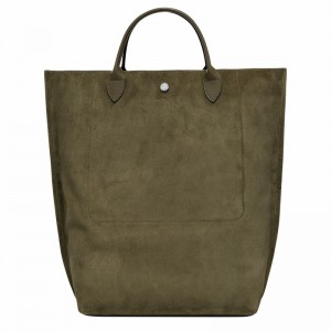 Longchamp Cabas M Tote bag - Leather Khaki | WCBP23074