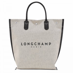 Longchamp Essential M Tote bag - Canvas White | YVUJ39720