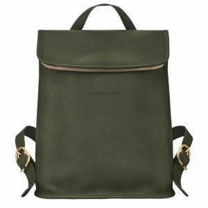 Longchamp Le FOULONNÉ Backpack - Leather Khaki | HSAO29304