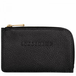 Longchamp Le FOULONNÉ Card holder - Leather Black | QZHX51782