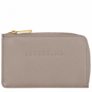 Longchamp Le FOULONNÉ Card holder - Leather Grey | PGNU46893