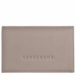 Longchamp Le FOULONNÉ Card holder - Leather Grey | MNAR89617