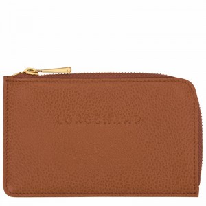 Longchamp Le FOULONNÉ Card holder - Leather Caramel | AYTX53842