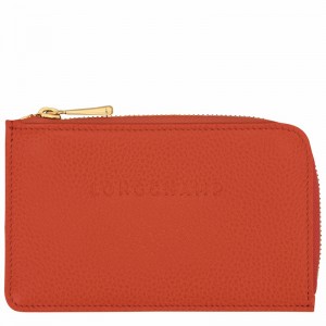 Longchamp Le FOULONNÉ Card holder - Leather Orange | NFSQ89740