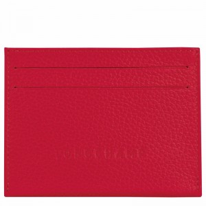 Longchamp Le FOULONNÉ Cardholder - Leather Red | ZVEH35842