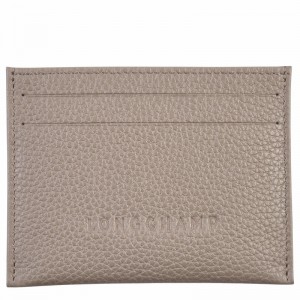 Longchamp Le FOULONNÉ Cardholder - Leather Grey | XZCV95623