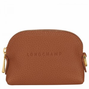 Longchamp Le FOULONNÉ Coin purse - Leather Caramel | VTAF52639