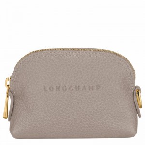 Longchamp Le FOULONNÉ Coin purse - Leather Grey | JFNW51783