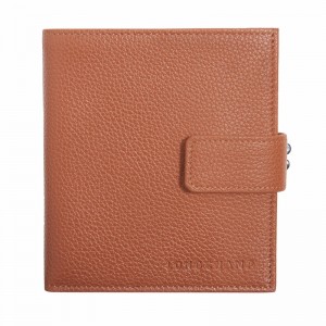 Longchamp Le FOULONNÉ Compact wallet - Leather Caramel | SHKP60432