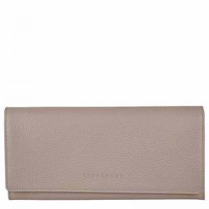 Longchamp Le FOULONNÉ Continental wallet - Leather Grey | NZFC75241