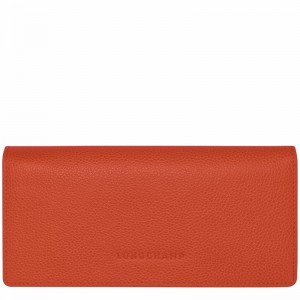 Longchamp Le FOULONNÉ Continental wallet - Leather Orange | TLUH19537