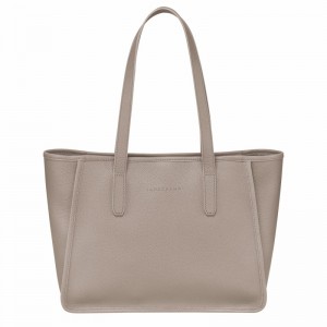 Longchamp Le FOULONNÉ L Tote bag - Leather Grey | DOQW01259