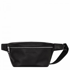 Longchamp Le FOULONNÉ M Belt bag - Leather Black | CPOM73426