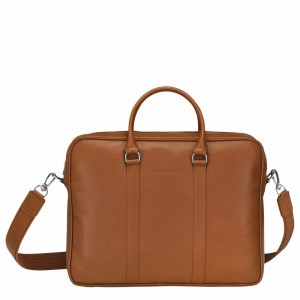 Longchamp Le FOULONNÉ M Briefcase - Leather Caramel | VPRD19768