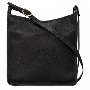 Longchamp Le FOULONNÉ M Crossbody bag - Leather Black | YZSN07986