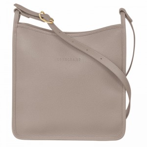 Longchamp Le FOULONNÉ M Crossbody bag - Leather Grey | KUND15720