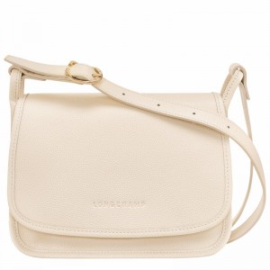 Longchamp Le FOULONNÉ M Crossbody bag - Leather White | CIXH81623