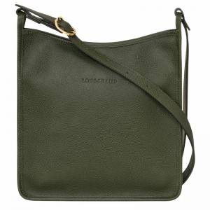 Longchamp Le FOULONNÉ M Crossbody bag - Leather Khaki | LHKS17602