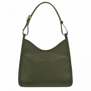 Longchamp Le FOULONNÉ M Hobo bag - Leather Khaki | IPSV06452