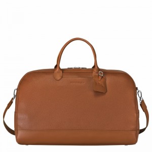 Longchamp Le FOULONNÉ M Travel bag - Leather Caramel | DWUS96247