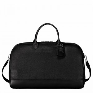 Longchamp Le FOULONNÉ M Travel bag - Leather Black | RDYX92183