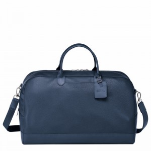 Longchamp Le FOULONNÉ M Travel bag - Leather Navy | NLSM68927