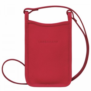 Longchamp Le FOULONNÉ Phone case - Leather Red | DTMI18230