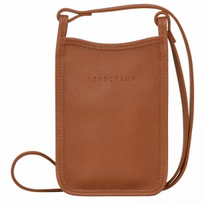 Longchamp Le FOULONNÉ Phone case - Leather Caramel | UTIG86704