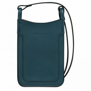 Longchamp Le FOULONNÉ Phone case - Leather Blue | JGAY42980