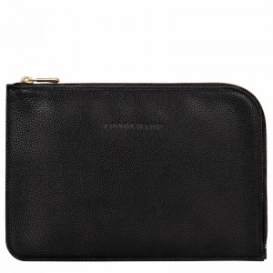 Longchamp Le FOULONNÉ Pouch - Leather Black | CTRZ12358