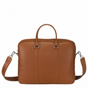 Longchamp Le FOULONNÉ S Briefcase - Leather Caramel | URPD24650