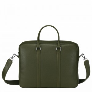 Longchamp Le FOULONNÉ S Briefcase - Leather Khaki | BSUD37209