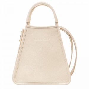 Longchamp Le FOULONNÉ S Handbag - Leather White | KPYN81530