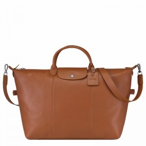 Longchamp Le FOULONNÉ S Travel bag - Leather Caramel | MGBI84390